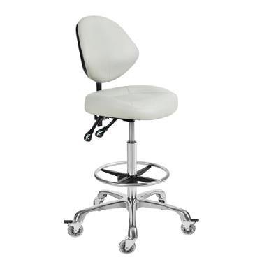 Imagem de McDooFly Cadeira de desenho ergonômica com encosto – Cadeira de escritório alta para mesa de pé ajustável, banquetas giratórias giratórias para oficina, estúdio, salão de beleza, escritório em casa