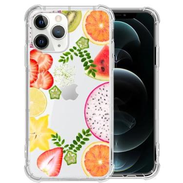 Imagem de Yuning419 Compatível com iPhone 11 Pro Max, capa transparente de morango fruta do dragão para iPhone 11 Pro Max, capa transparente de TPU macio à prova de choque para iPhone 11 Pro Max