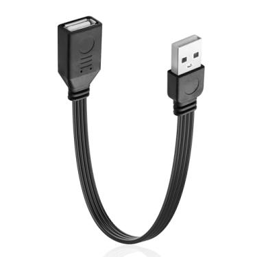 Imagem de JSADZKJ Cabo de extensão USB 2.0 USB tipo A macho para fêmea 4,8 Gbps cabo extensor USB 2.0 curto de alta velocidade para laptop, TV, teclado, impressoras 30 cm