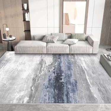 Imagem de Decoração para casa Tapete abstrato cinza Sala de estar Tapetes Sofá Cadeira Área Tapete Decoração de quarto Tapete de cabeceira, flanela 1.140 x 200 cm 55 x 78,7 pol.