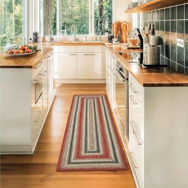Imagem de Homespice Chester Red Country Trançado Hall Runner 56 x 182 O Tapete de Cozinha Perfeito