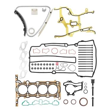 Imagem de Kit de corrente de distribuição e conjunto de junta de cabeça, compatível com Chevy Trax Sonic Cruze Limited 2011-2016, Buick Encore motor de 1,4 L, com parafusos de cabeça de cilindro, substitui #