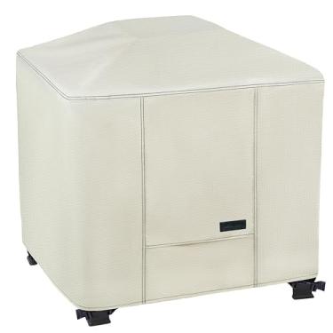 Imagem de NettyPro Capa quadrada para lareira de pátio resistente à prova d'água de 127 cm para lareira de pátio para uso ao ar livre, mesa de fogueira a gás, bege