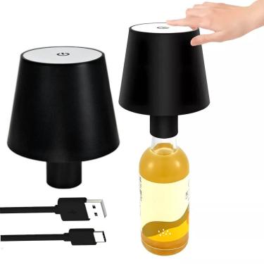 Imagem de Luminaria Abajur de Garrafa Mesa Led Recarregavel Iluminaçao Decoraçoa Mesinha Escrivaninha