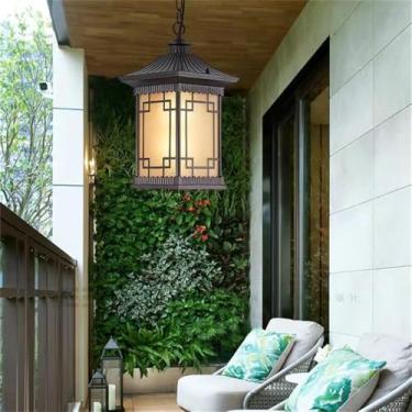 Imagem de Lâmpada Pendente Contemporânea Ao Ar Livre LED À Prova D 'Água Villa Jardim Pátio Portão Corredor Varanda Lâmpada Pendente (B D20CM 1PCS)