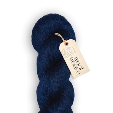 Imagem de Woolweave Fio de peso para dedilhados - fios de meia tingidos à mão, 75% lã de merino extrafina e 25% poliamida, 100 g de novelo, 438 jardas - fio azul leve, macio e durável