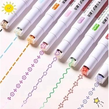 Imagem de Kit de Canetas Carimbo Roller, 6 Cores Sortidas, Material Escolar