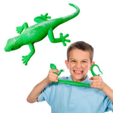 Imagem de Boneco Elástico Que Estica Répteis Divertido Jacaré Iguana - Dm Toys, 