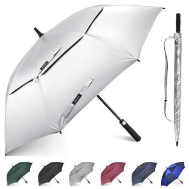 Imagem de Guarda-chuva de golfe Gonex Silver Extra Large 157 cm UV 50+ Preto