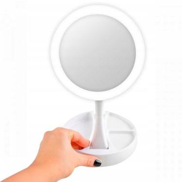 Imagem de Espelho Dupla Face Dobrável Portátil Iluminado Perfeito