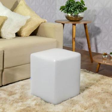 Imagem de Capa de Puff Quadrado Plus em Malha Elastex 1 Unidade Branco - Charme 