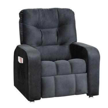 Imagem de Poltrona Do Papai Reclinável Azera Suede Chumbo Matrix