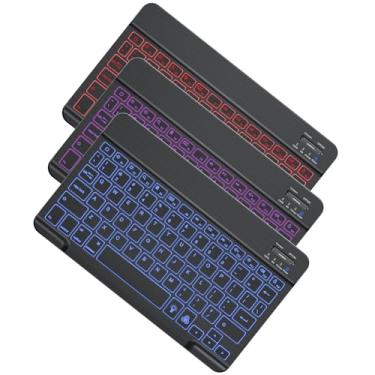 Imagem de OMOTON Teclado Bluetooth, teclado sem fio recarregável para iPad, iPad Pro, iPad Mini, iPad Air com LED iluminado (preto)