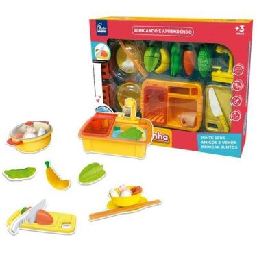 Imagem de Super Kit Mini Cozinha Com Pia Panelinha Tábua de Corte e Acessórios  