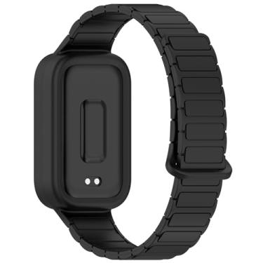 Imagem de Disscool Pulseira compatível com Xiaomi Smart Band 9 Active e Redmi Smart Band 3, silicone preto, design exclusivo, liberação rápida