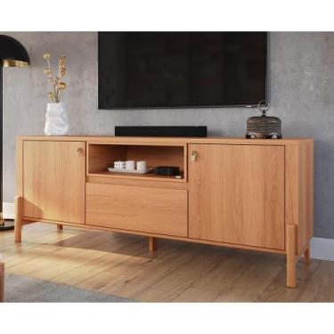 Imagem de Rack para TV 70" Gliss Lukaliam Móveis 1,83m com 1 Gaveta e 2 Portas, 