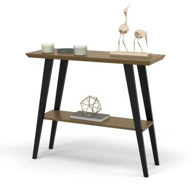 Imagem de Aparador Sala De Estar Em mdf E Pés Em Madeira Davi Preto - Ofertamo