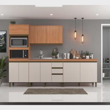 Imagem de Cozinha Modulada 4 Pecas 9 Portas 3 Gavetas 310Cm