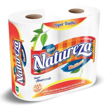 Imagem de Kit Toalha de Papel Cozinha 3un 100 Folhas 2 Rolos Natureza