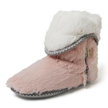 Imagem de Dearfoams Pantufa feminina Beth Furry Foldover, Rosa empoeirado, Medium