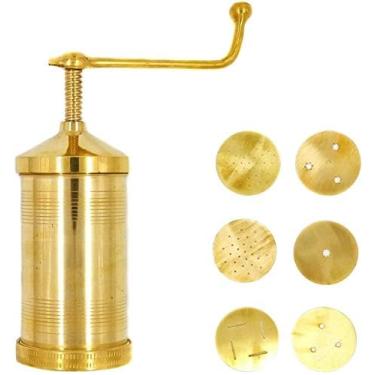 Imagem de Máquina de enrolar massa de latão | Máquina Sev Sancha de latão puro | Criador Idiyappam/Murukku | Manual de pressão