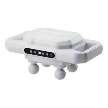 Imagem de Massageador Corporal Elétrico Portátil, 4 Cabeças de Massagem, com Display Digital, USB, Branco
