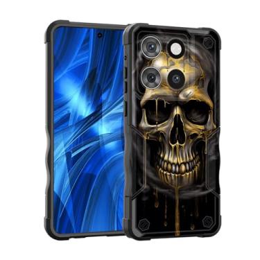 Imagem de EFGWSDER Capa para Moto G Stylus 5G 2025, [camada dupla] [proteção contra quedas de grau militar de 3,5 m] Capa resistente à prova de choque para Motorola Moto G Stylus 5G 2025, caveira engraçada
