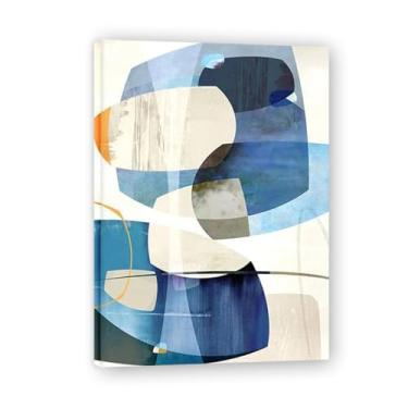 Imagem de Pintura de parede em tela abstrata azul e branca impressão em tela pôster imagem colorida moderna arte abstrata decoração de parede corredor escadas decorações de quarto 40 x 30 cm