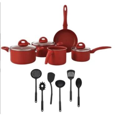 Imagem de Jogo De Panelas Antiaderente Marmorizada 14 Peças Lindas - Knakasaki, 