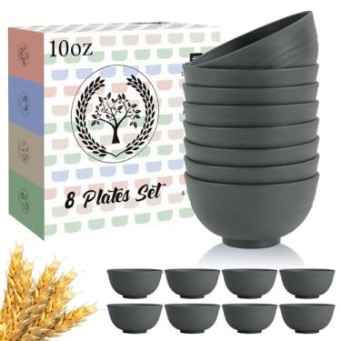 Imagem de Homienly Tigelas pequenas de palha de trigo, tigelas de sobremesa para cozinha, crianças, acampamento, festa, mini tigelas inquebráveis, conjunto de 8, tigelas de aperitivo para micro-ondas e