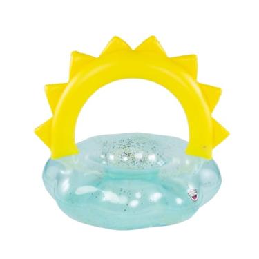 Imagem de BigMouth Inc Boia gigante para piscina ensolarada, tubo de anel de vinil durável, boia de água para festa de verão, kit de remendo incluído