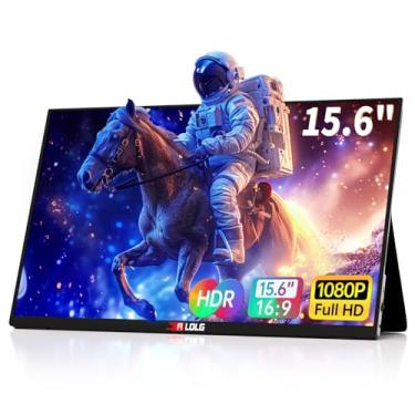 Imagem de ALOLG Monitor Portátil De 15,6'' Para Laptop, Tela 2K Fhd 60Hz, Entradas Usb-C E Hdmi, Painel Ips Ultrafino Com Hdr E Capa Inteligente Premium E Alto-Falantes Para Laptop, Pc, Telefone, Ps4/5, Switc