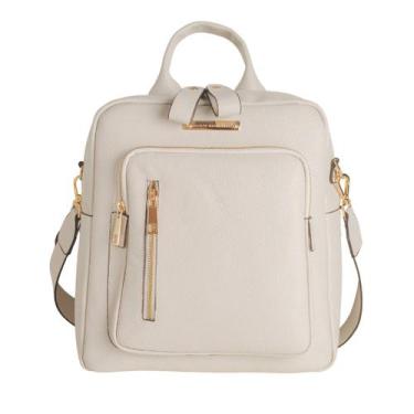 Imagem de Mochila E Bolsa Couro Grande Dayane Magalhães Off White - DM, Soft off