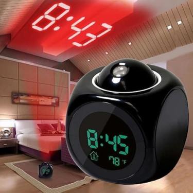 Imagem de Relógio Despertador Digital Multifunções Voz Falante Led Pro Código: STO1048
