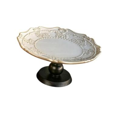Imagem de Ｂｅｓｇａ Bandeja de frutas de pedestal bandeja de armazenamento de bolo fácil de limpar a estampa de bolo stand cupcake prato para gabinete redondo multiuso, 20x93 Cm