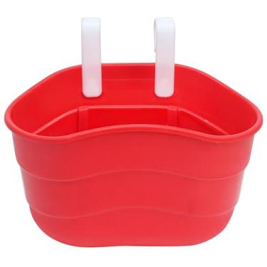 Imagem de Marsrut Cesta de bicicleta infantil, bolsa frontal de bicicleta, alforje de cesta de guidão para crianças, meninos e meninas, acessórios de bicicleta de plástico (vermelho)