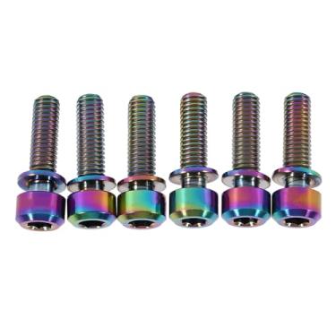 Imagem de Yctze 6 Peças de Parafusos de Liga de Titânio M5x18mm Com Conjunto de Arruelas para Haste de Bicicleta de Mountain Bike, BMX, Peças de Pinça de Freio, M5x20mm Especializados,