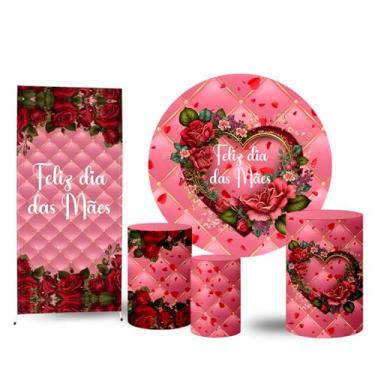 Imagem de Trio Capas Cilindro + Painel Redondo + Lateral Dia das Mães (K2MAE0007)