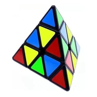 Imagem de Cubo Mágico Pyraminx, Quebra-Cabeça Triangular Profissional, 10 cm, Multicores