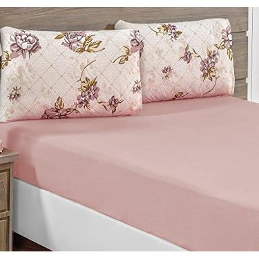 Imagem de Jogo de Cama King Malha 3 Peças Quality Bia Enxovais Rose