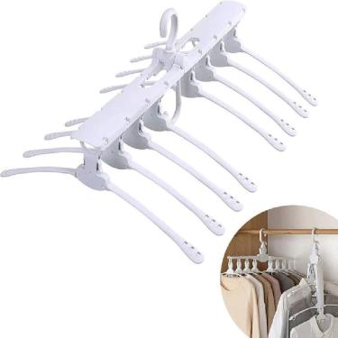 Imagem de Cabide Organizador 8 Em 1 Triplica Guarda Roupa Multiplica Espaco Giratorio Magico Multifuncional Dobravel Cabideiro Ara
