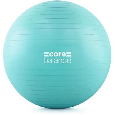 Imagem de Core Balance Bola de exercícios para exercícios, anti-explosão e antiderrapante, bola de ioga suíça para gravidez, estabilidade, fitness e fisioterapia, 4 tamanhos, com bomba (azul-petróleo de 25