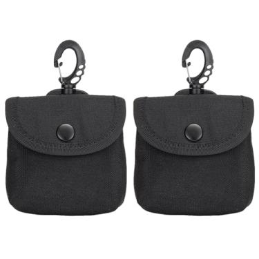 Imagem de Pacote com 2 bolsas táticas – bolso militar EDC como chaveiro, porta-moedas, caixa de cigarro, mini organizador de ferramentas, porta-cartões de identificação, capa para fone de ouvido (preto-2 peças)