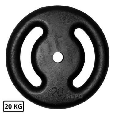 Imagem de Anilha de Ferro Fundido Pintada 20 Kg Preto - SEPO