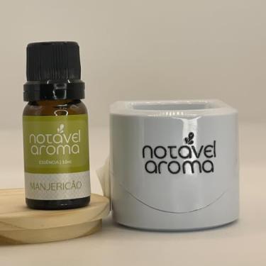Imagem de Kit Difusor Elétrico com Essência Concentrada de Ambiente 10ml Notavel Aroma (Difusor Branco, Manjericão)