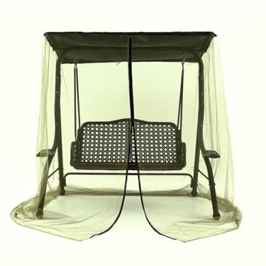 Imagem de Cobertura para balanço de pátio preta - Rede de malha impermeável para 2/3 pessoas com zíper duplo, tenda de balanço leve de poliéster para áreas externas, jardim e varanda(Green,49*72.8*80.7inch)