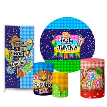 Imagem de Trio Capas Cilindro + Painel Redondo + Lateral Festa Junina (K2FJN0010)