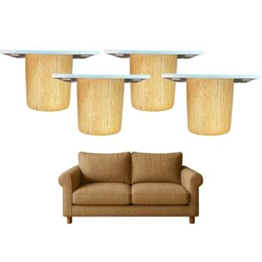 Imagem de Pé Palito de Madeira Maciça Torneado para sofá– 5cm - Suporte Resistente com Design rústico retrô para Móveis