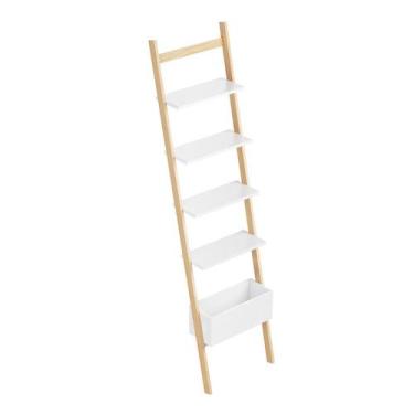Imagem de Estante Escada Sambalelê Branca e Natural - Divicar