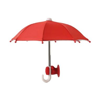 Imagem de Vaveren Guarda-chuva para celular com viseira de criativa, suporte com ventosa para navegação ao ar livre em carro, bicicleta, telefone, bicicleta, viagem, Vermelho